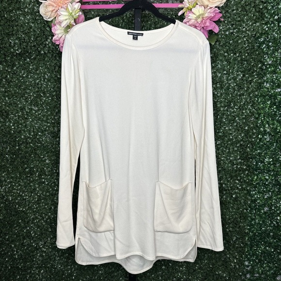 James Perse Tops - James Perse Medium Women Cream Ivory Hi-Lo Silky Tunic Size 2